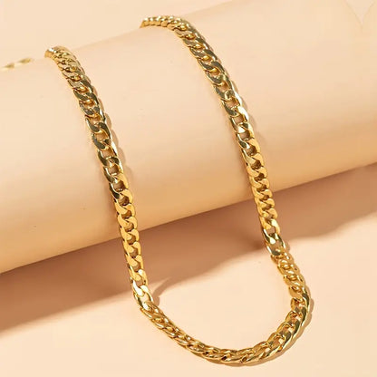 S-Conjunto de Collar y Pulsera de Cadena de Hierro - Dorado