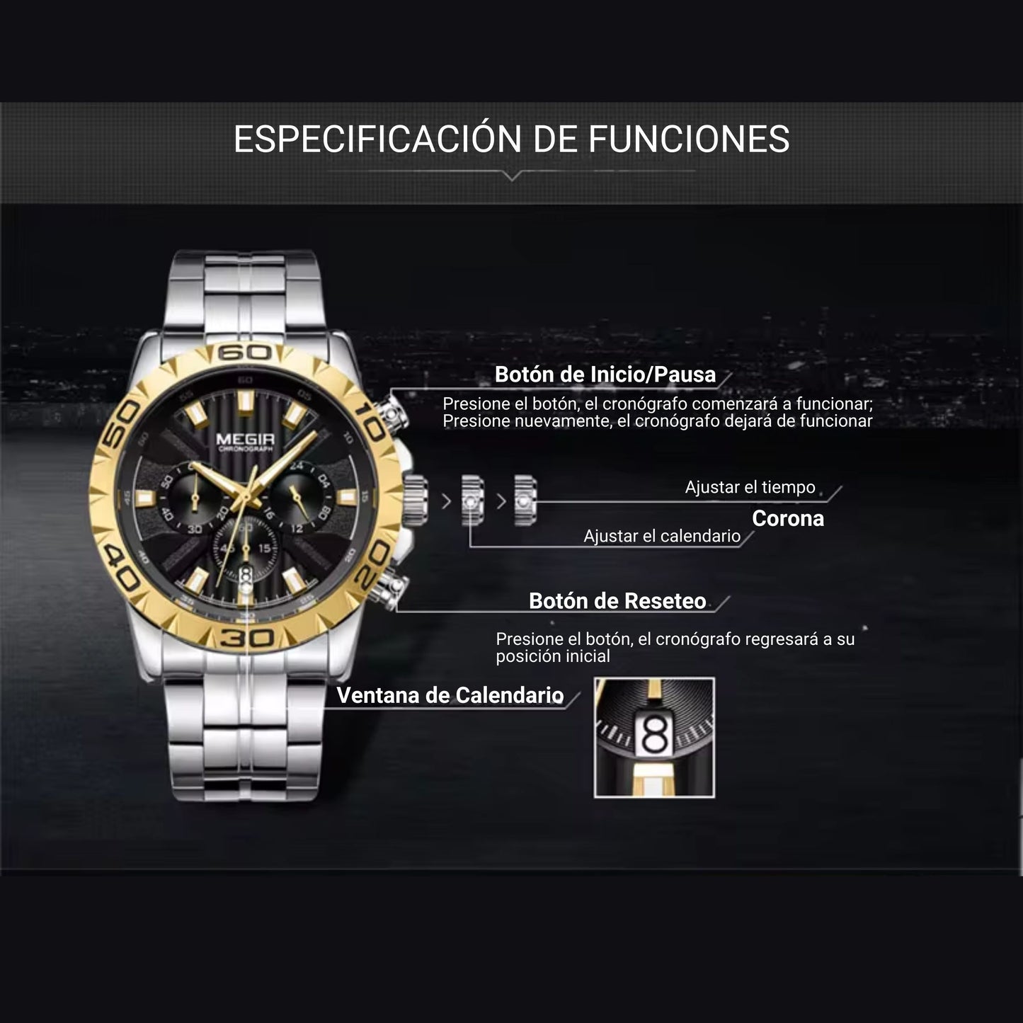Reloj para Hombre, MEGIR DAYTONA