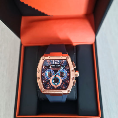Reloj Cuarzo MEGIR INTREPID SPORT Azul Oro Rosa
